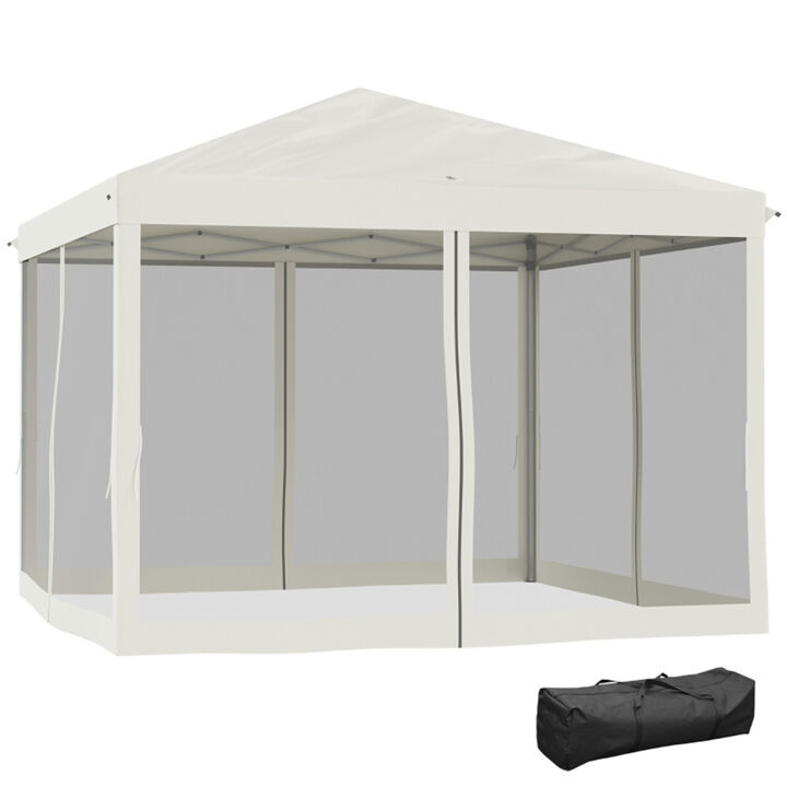 Instant Pop Up Canopy Tent with Mesh Netting Height Adjustable and Portable