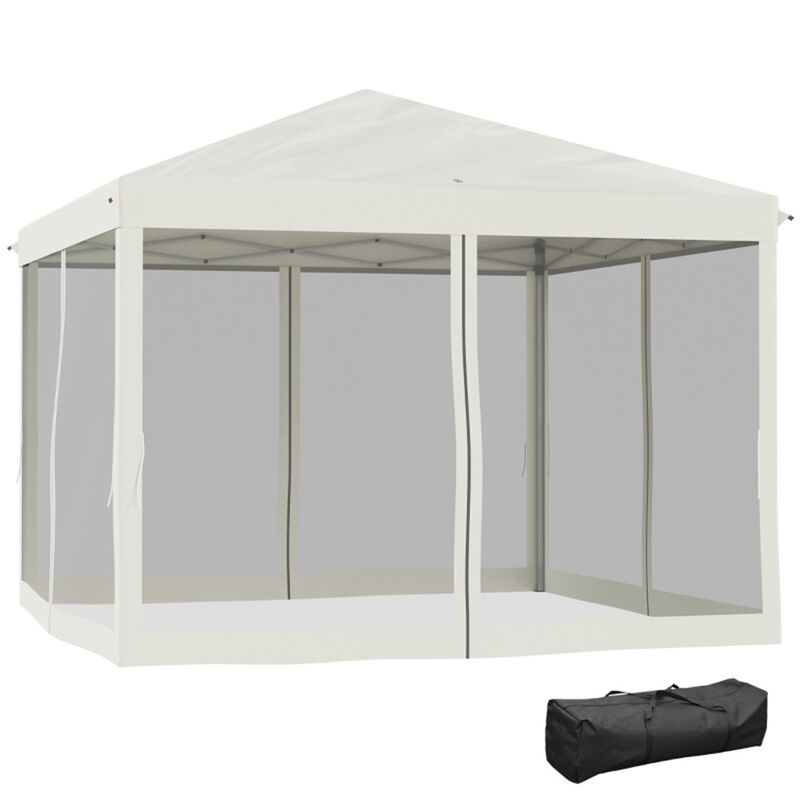 Instant Pop Up Canopy Tent with Mesh Netting Height Adjustable and Portable