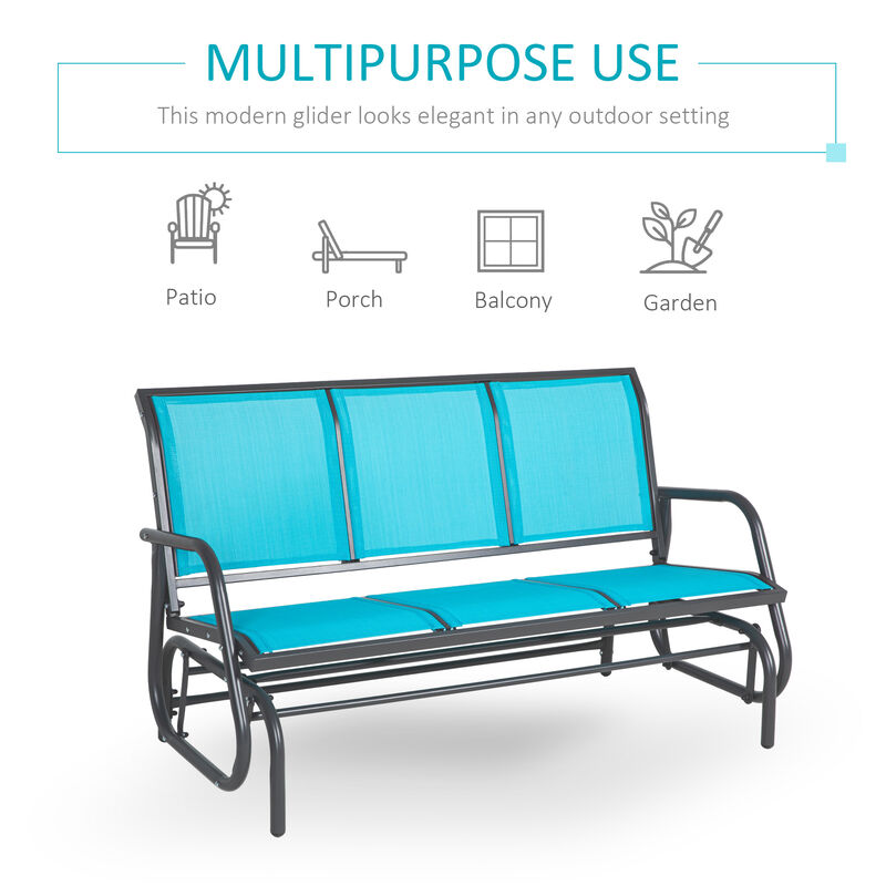 3-Seat Metal Glider Bench Chair Patio  Rocker Heavy-Duty Outdoor Garden Patio