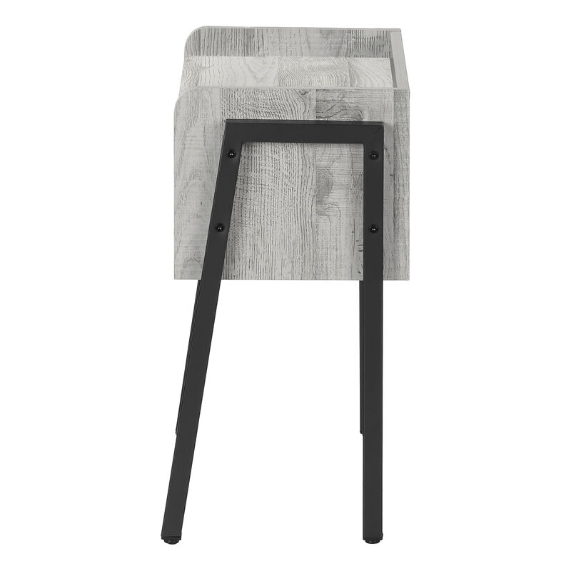 Monarch Specialties I 3591 Accent Table, Side, End, Nightstand, Lamp, Living Room, Bedroom, Metal, Laminate, Grey, Black, Contemporary, Modern