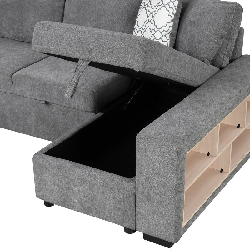 Merax U-shaped Sectional Sofa Pull-out Sofa Bed
