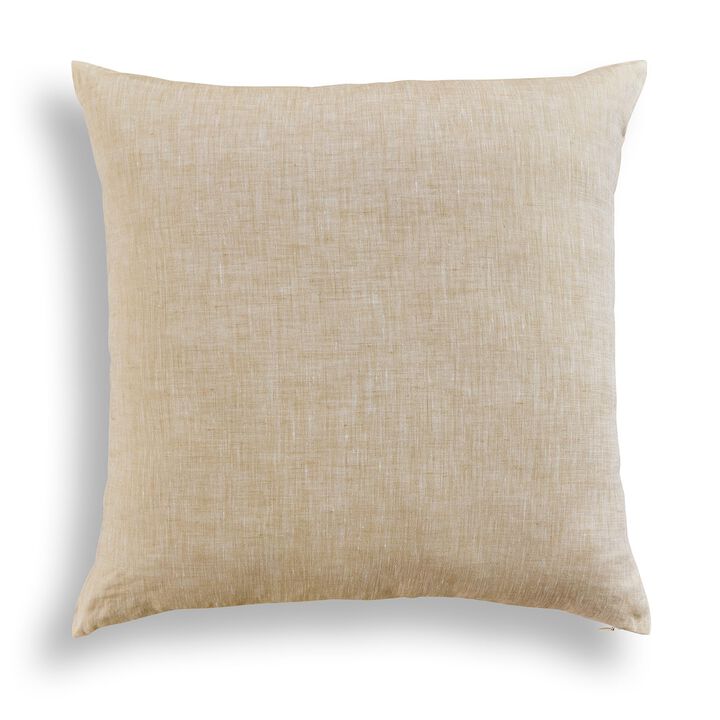 Solino Home Decorative Linen Pillow Cover 20 x 20 Inch - 100% European Flax Throw Pillow Case with Invisible Zipper | Montauk