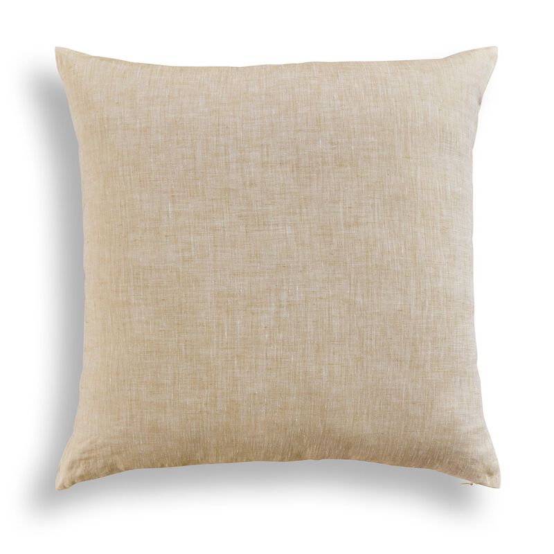 Solino Home Decorative Linen Pillow Cover 20 x 20 Inch - 100% European Flax Throw Pillow Case with Invisible Zipper | Montauk