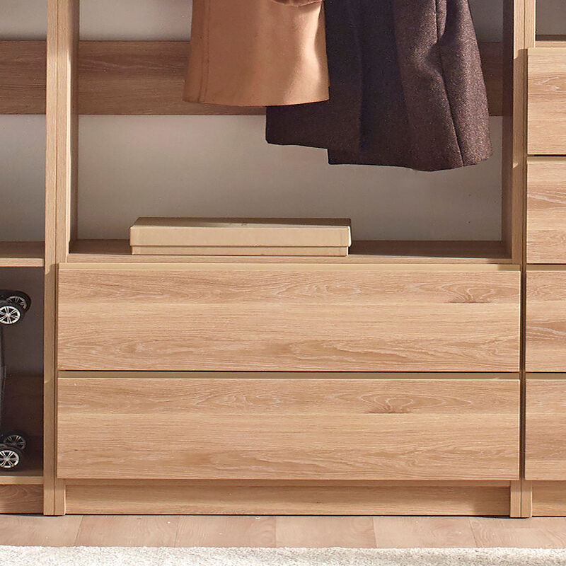 Prosper Oak Freestanding Walk in Wood Closet System