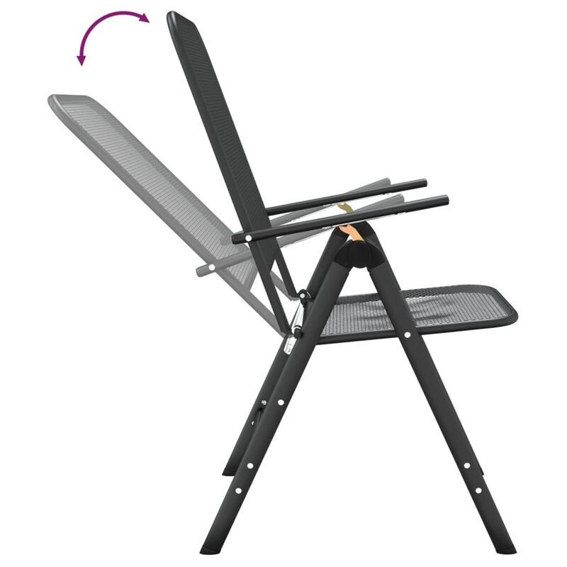 Ian 3 Piece Patio Breakfast Table, 2 Chairs Foldable Set, Black Metal - Benzara