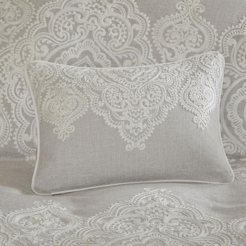Belen Kox Natural Chain Stitch Embroidery 8pcs Comforter Set, Belen Kox