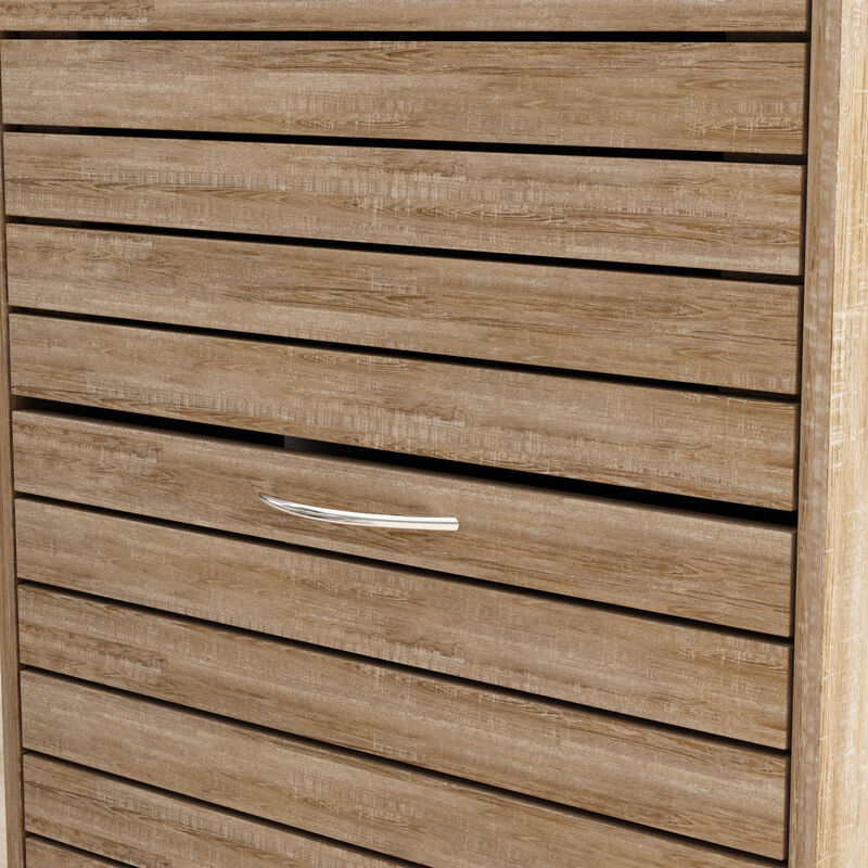 Brown Wooden Shoes Storage Cabinet, with 3 Drawers for Entryway Hallway, 42.3 in. H x 22.4 in. W