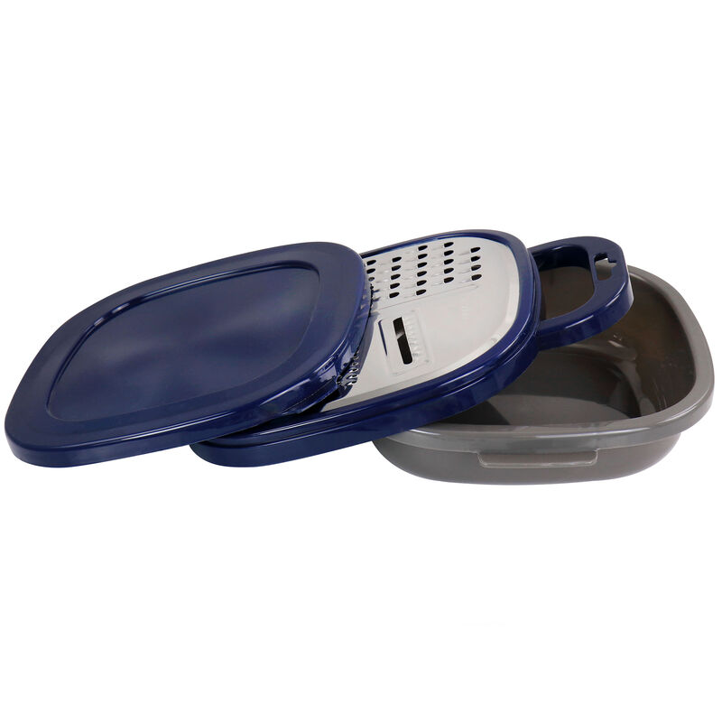 Oster Flat Bluemarine 3 Piece Grater and Container Set in Navy