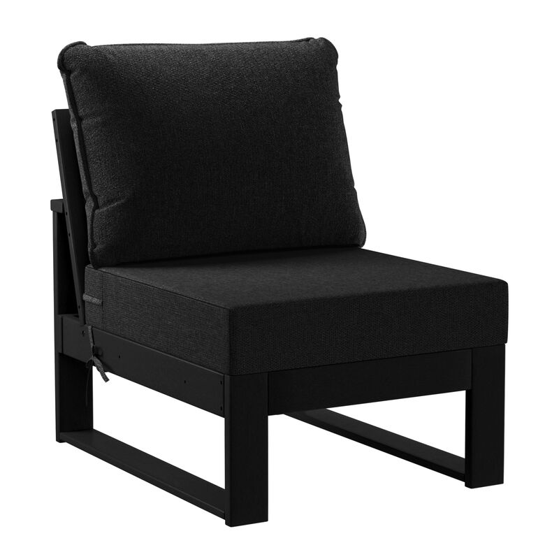 WestinTrends Outdoor 4-Piece HDPE L-Shaped Modular Patio Sofa Furniture Set