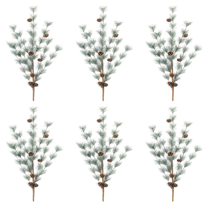 Pine Spray Set of 6 35''h Plastic for Holiday and Winter Decor