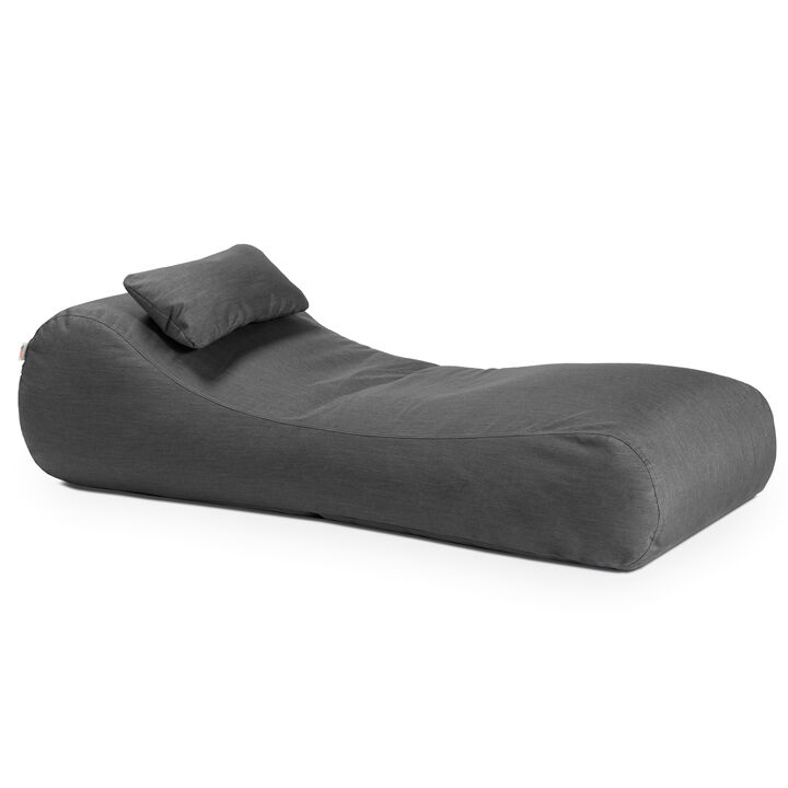 Arlo Outdoor Bean Bag Sun Lounger - Pool and Patio Chaise Bean Bag Lounger, Petal