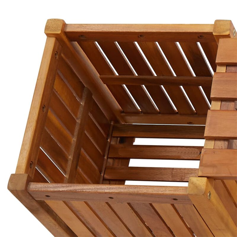vidaXL Garden Bench with 2 Planters 59.1"x11.8"x15.7" Solid Acacia Wood