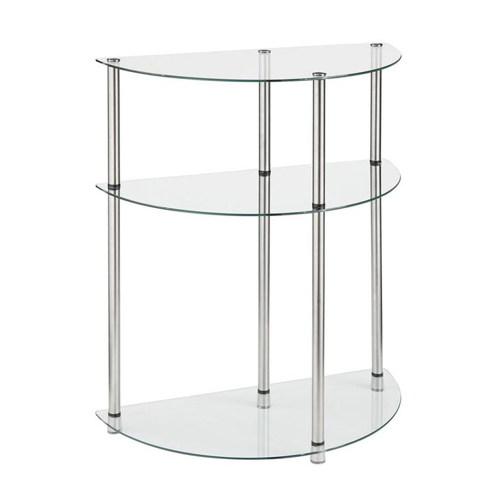 Convience Concept, Inc. Classic Glass 3 Tier Half-Circle Entryway Hall Table
