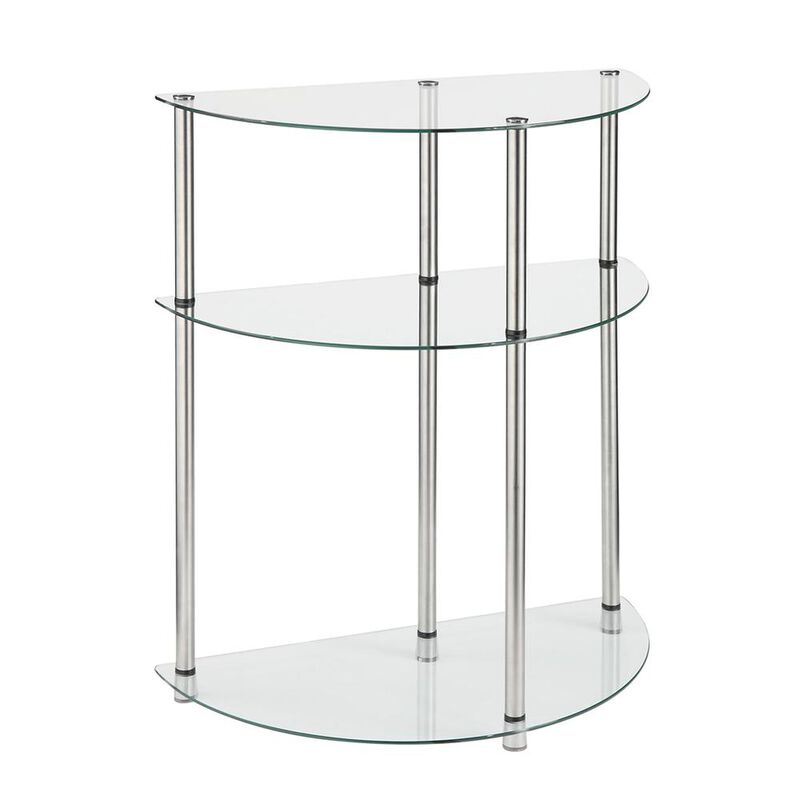 Convience Concept, Inc. Classic Glass 3 Tier Half-Circle Entryway Hall Table