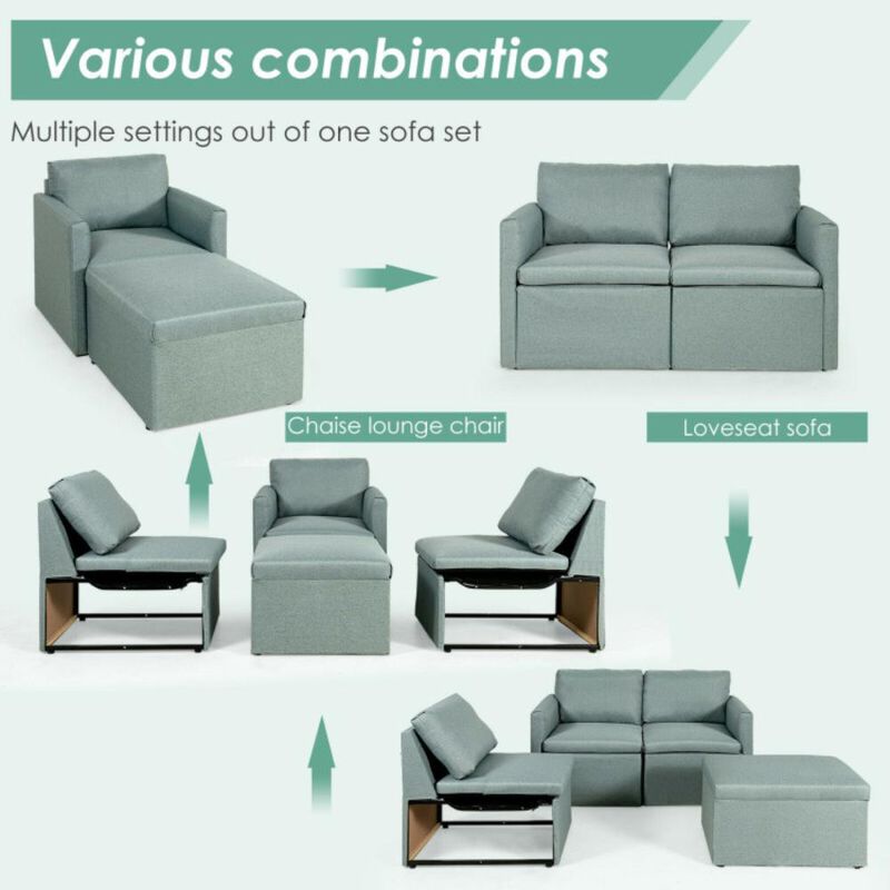 Hivvago Convertible L-Shaped Sectional Sofa Couch with Reversible Chaise