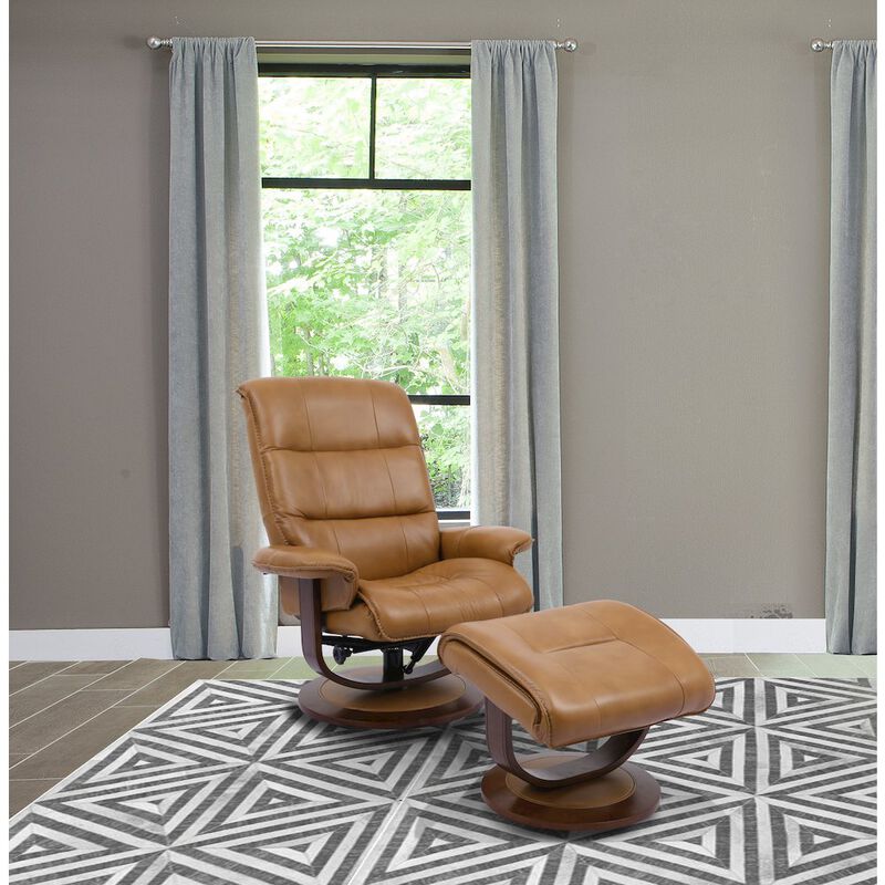Parker Living Knight - Butterscotch Manual Reclining Swivel Chair and Ottoman