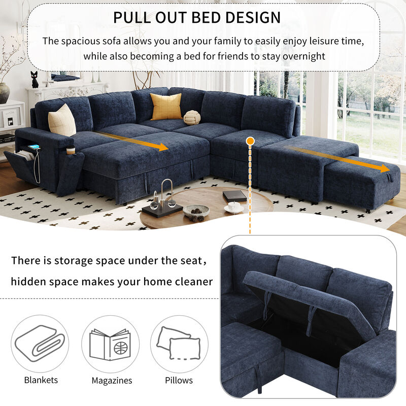 Merax  L-shaped Padded Modular Sofa with Storage