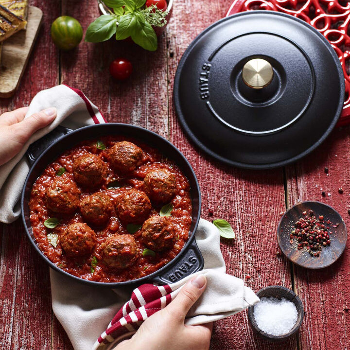 Staub Cast Iron 7.9-inch Round Covered Baking Dish - Matte Black