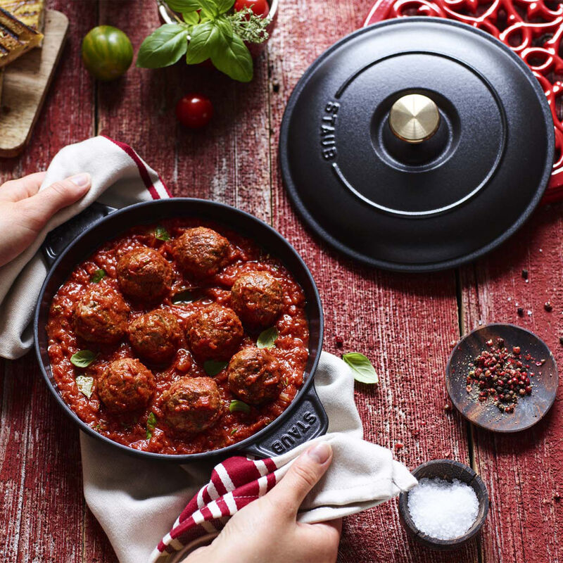 Staub Cast Iron 7.9-inch Round Covered Baking Dish - Matte Black