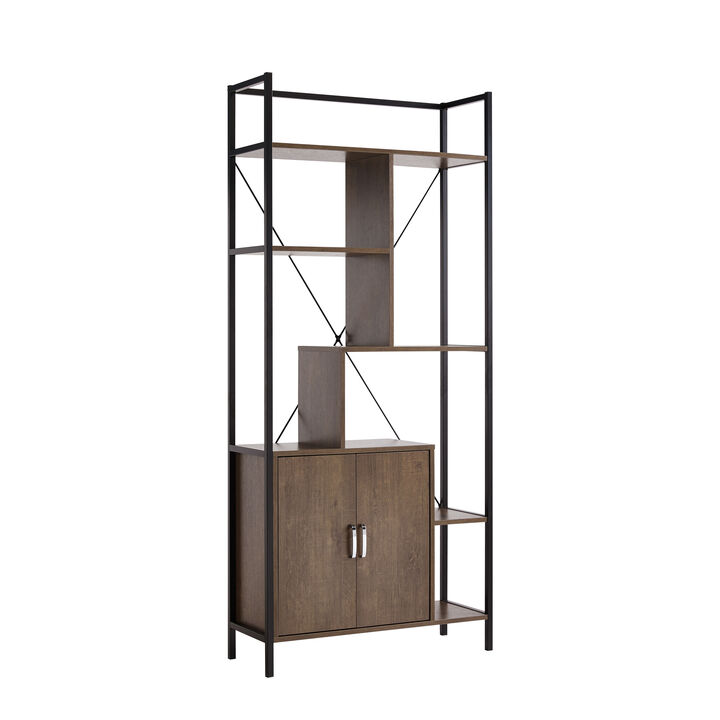 Bookcase Walnut Oak Black