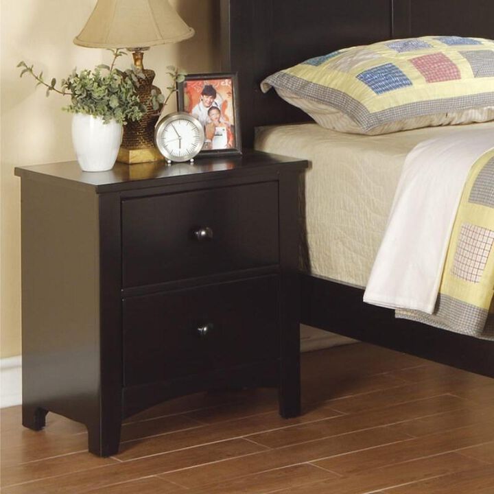 Streamdale Finish Pine Veneer MDF Nightstand, 2-Drawer