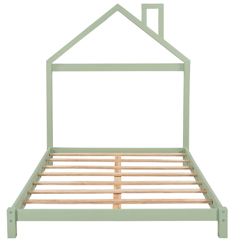 Merax Wood Platform Bed with House-shaped Headboard