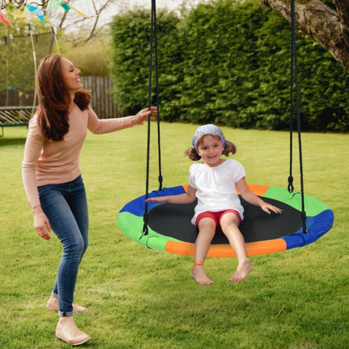 Hivvago 40-Inch Flying Saucer Tree Swing Outdoor Play Set with Easy Installation Process for Kids