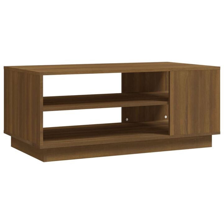 vidaXL Coffee Table Brown Oak 40.2"x21.7"x21.7" Chipboard