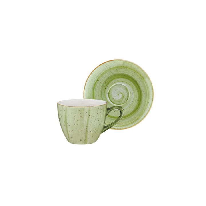 Therapy Bistro 3 oz. Espresso Cup+Saucer Set for 4