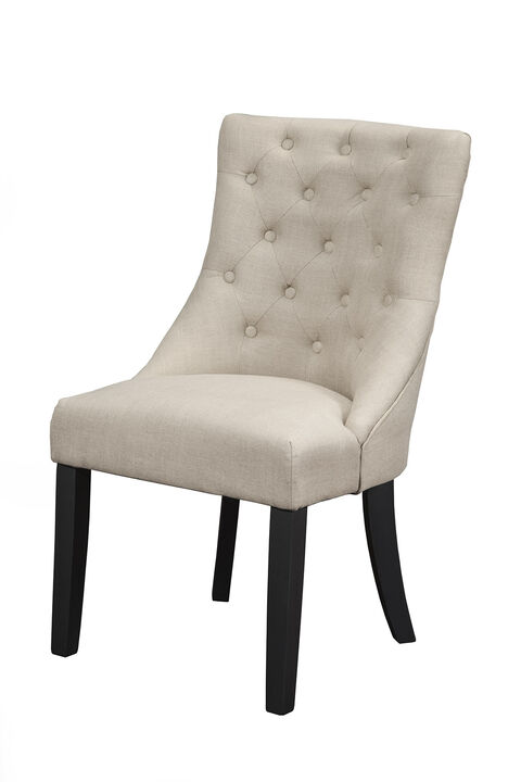 Prairie Set of 2 Upholstered Side Chairs, Cream Linen