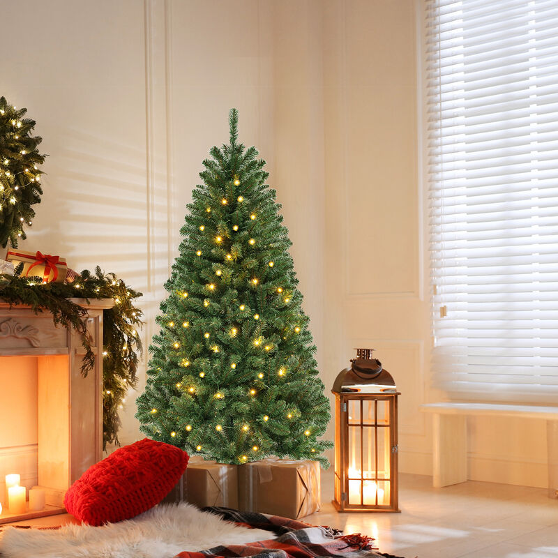 Artificial Christmas Tree with Branch Tips and  LED Lights