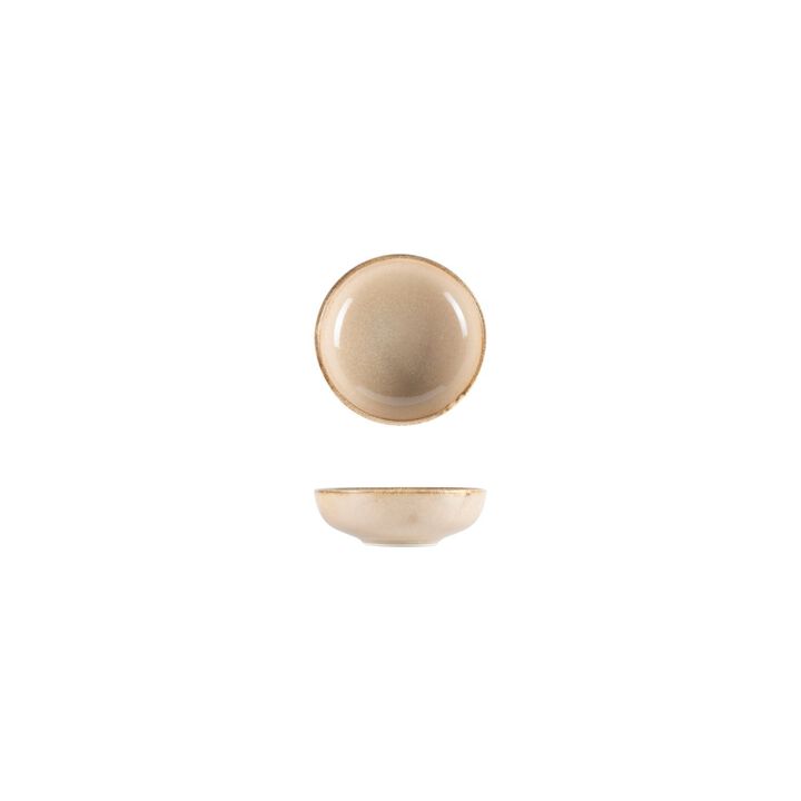 Sand dia.4" h:0.75" 4 oz. Round Beige Porcelain Bowl (Set of 4)