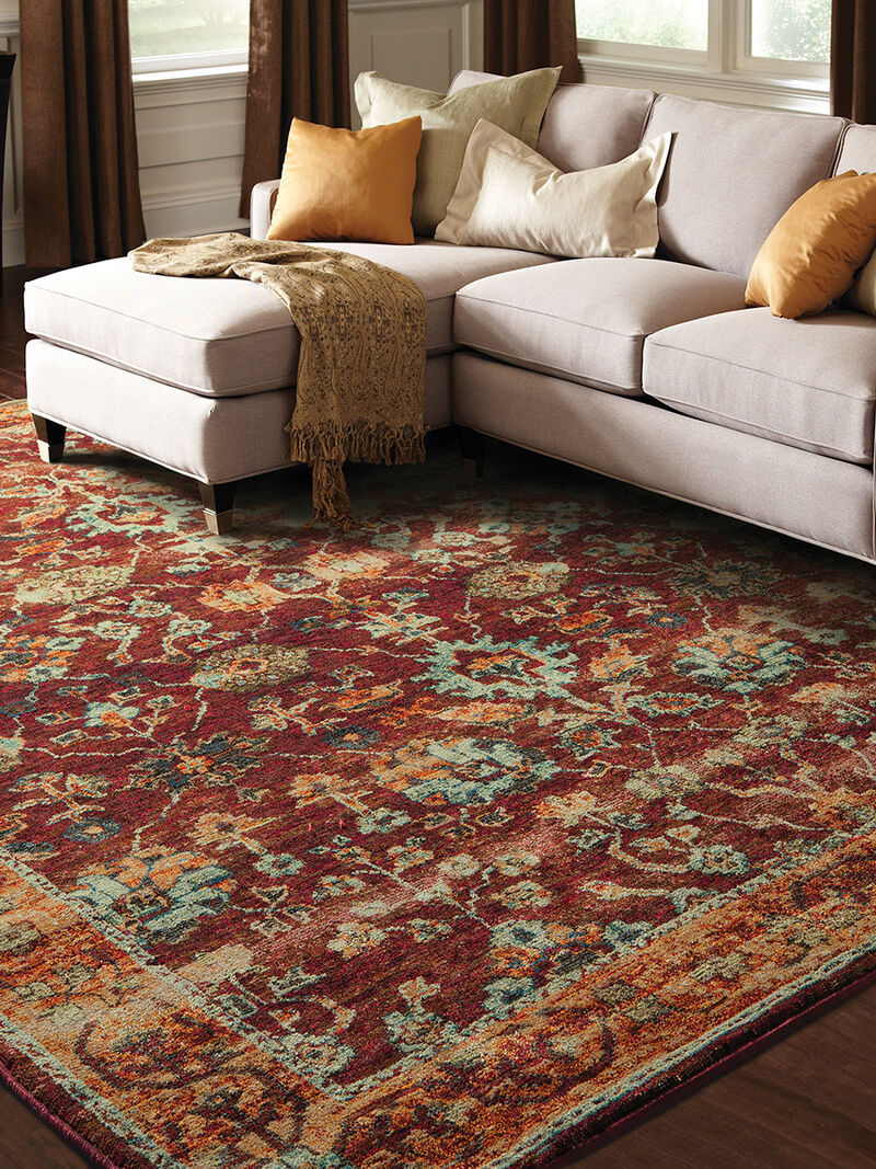 Andorra 5'3" x 7'3" Red Rug