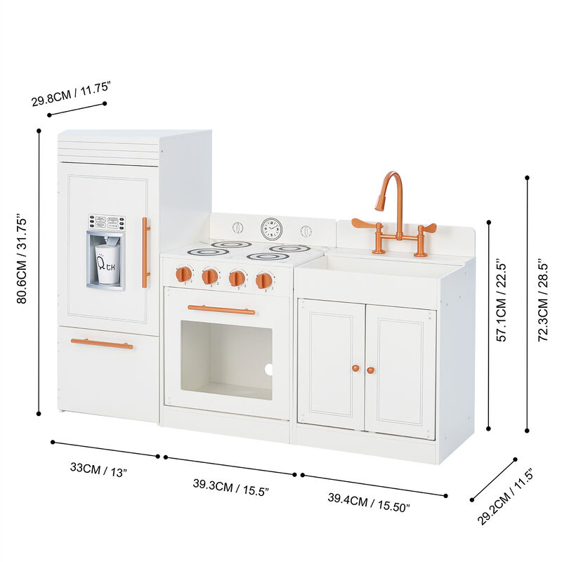 Teamson Kids - Little Chef Paris Modern Play Kitchen - White / Rose Gold