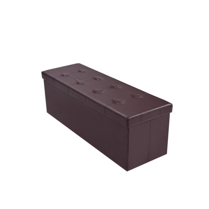Hivvago Large Folding Storage Ottoman Bench with Memory Foam