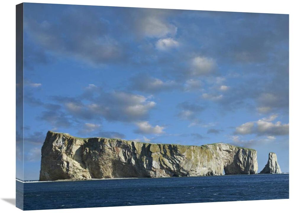 Perce Rock, island limestone formation, Quebec, Canada-Canvas Art-32x24