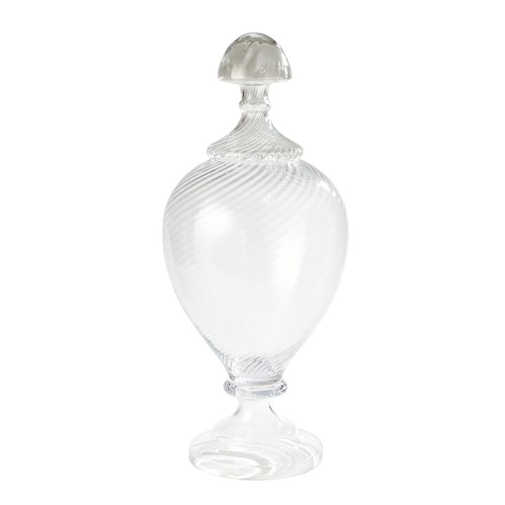 Spiraled Glass Lidded Jar