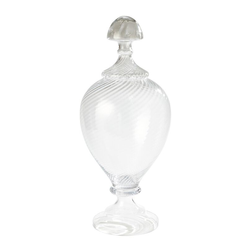 Spiraled Glass Lidded Jar