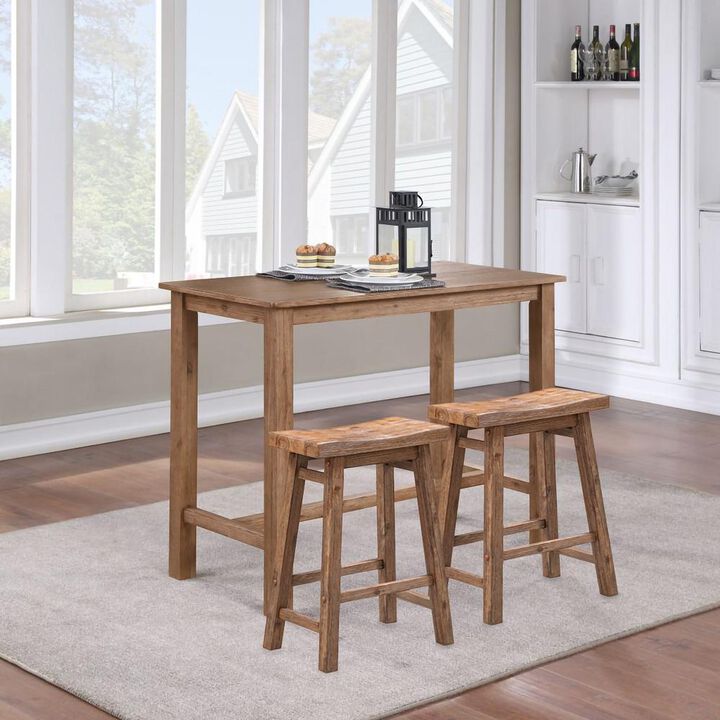 Boraam Sonoma Backless Saddle Counter Stool - Barnwood Wire-Brush