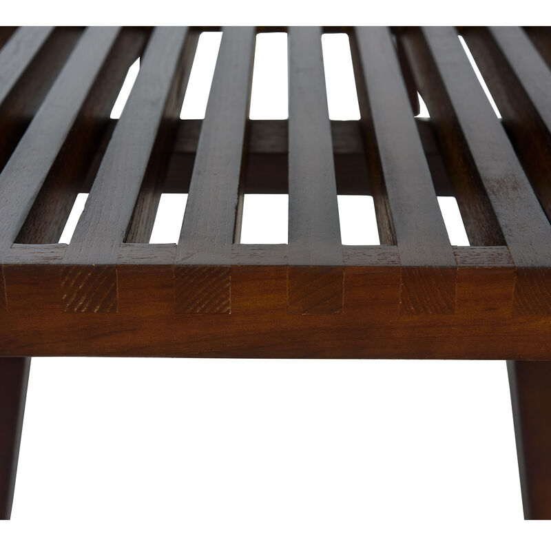 LeisureMod 72" Entryway Bench, Rubberwood Frame & Beech Wood Legs, Slatted Design for Bedroom, Living Room, Hallway – Modern Home Inwood Collection