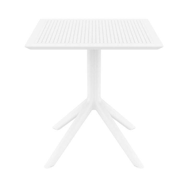 29.5" Taupe Brown Square Outdoor Patio Dining Table