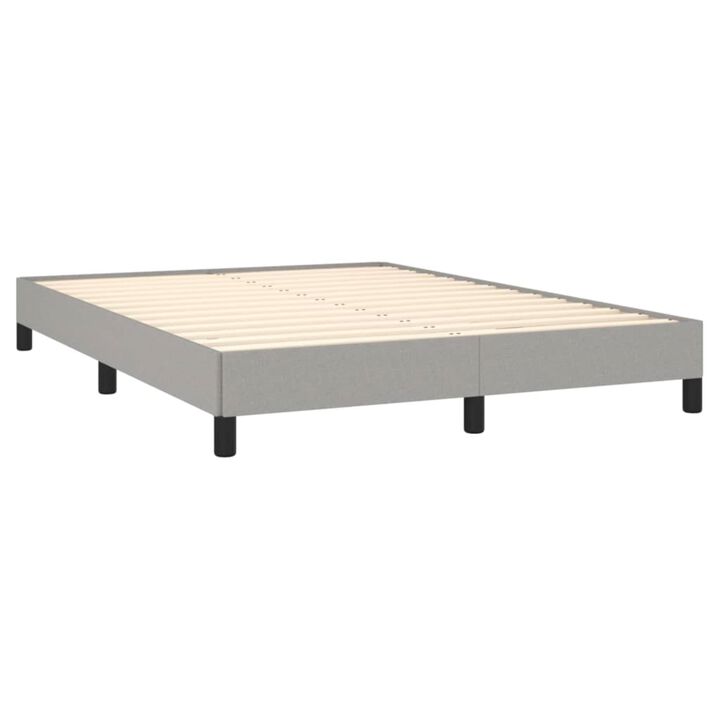vidaXL Bed Frame Light Gray 59.8"x79.9" Queen Fabric