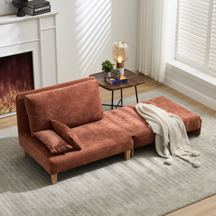 Merax Foldable Chenille Sofa Chair Convertible Futon Sleeper