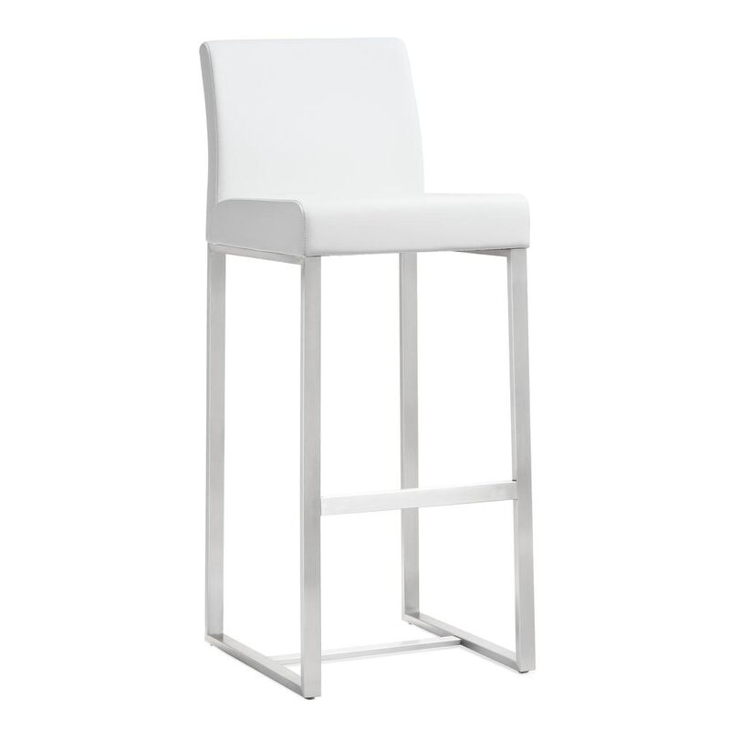 Belen Kox White Stainless Steel Barstool Set, Belen Kox