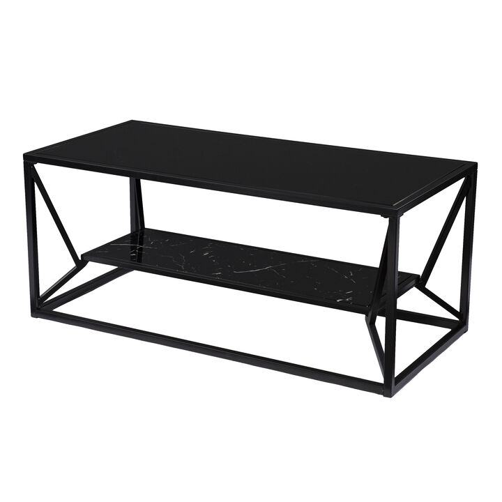 Argall Glass-Top Cocktail Table w/ Storage