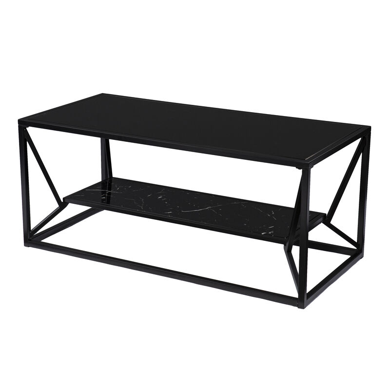 Argall Glass-Top Cocktail Table w/ Storage