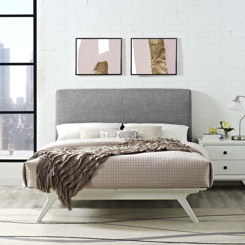 Modway - Tracy King Bed White Gray