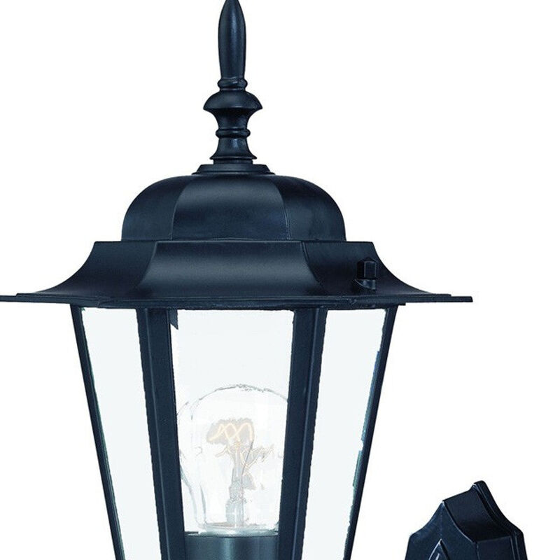 Hivvago Matte Black Glass Lantern Wall Light