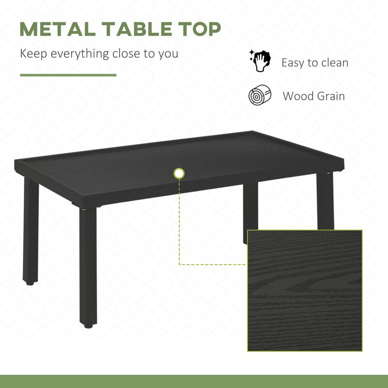 Black Backyard Chat: 4-Piece Patio Set with Cushioned Seating
