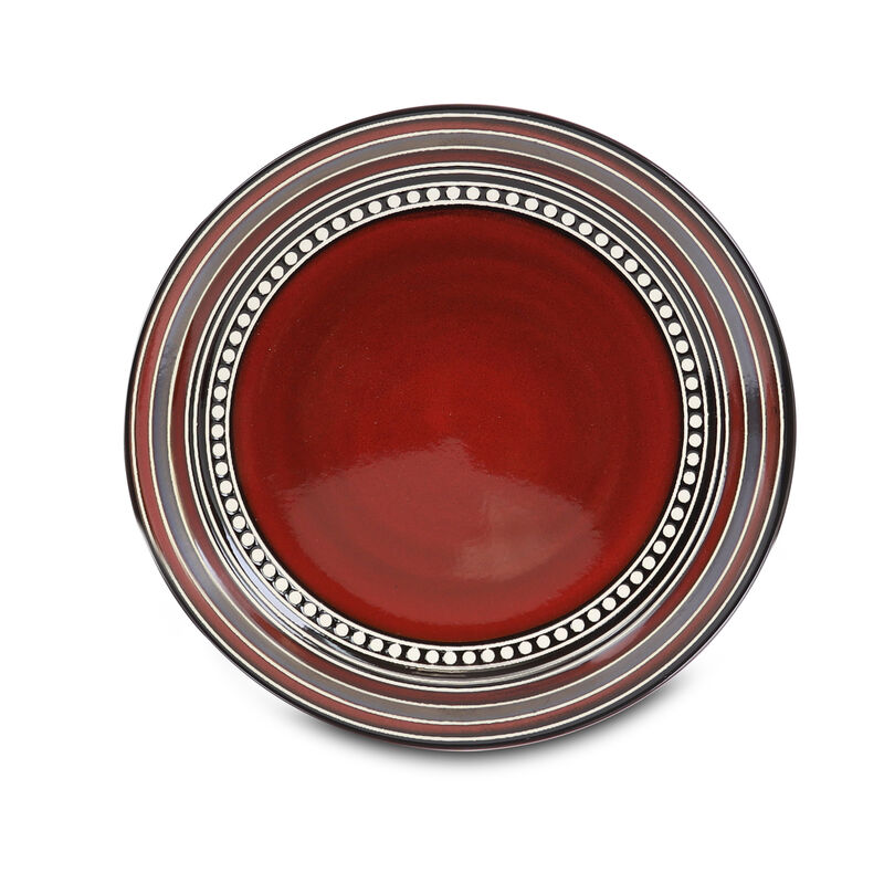 Gibson Elite CafÃ© Versailles 16 Piece Double Bowl Dinnerware Set - Red
